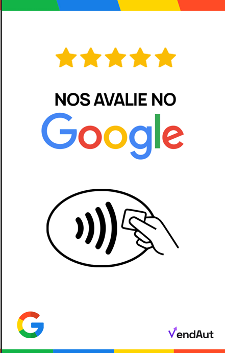 Cartão AvaliAut: o cliente aproxima o celular e cai direto na avaliação do Google